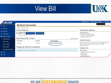 Paying the Student Account .